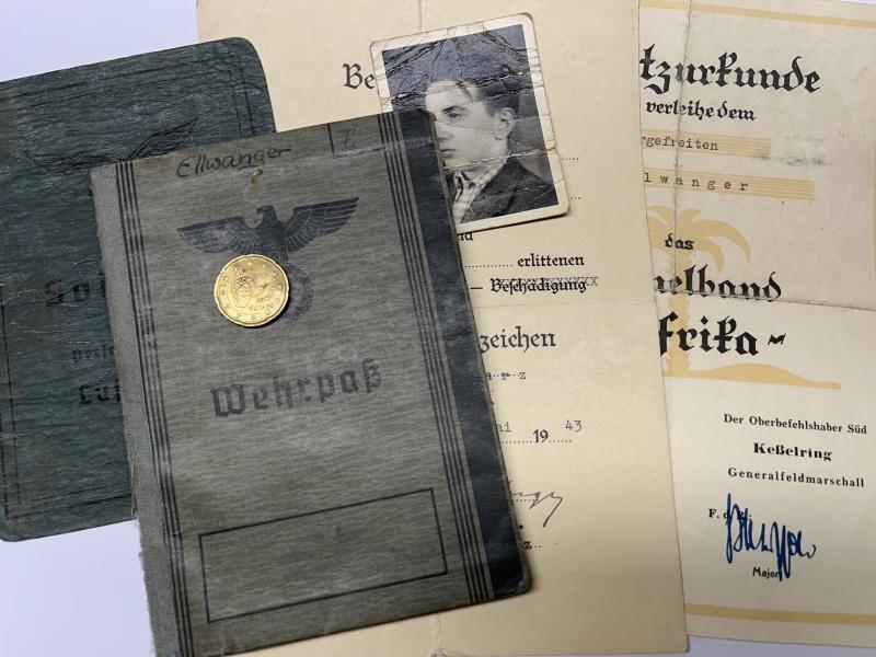 Wehrpass/citations - Luftwaffe - KG 77 /LN.Rgt.352 - DAK/Italy - Ellwanger