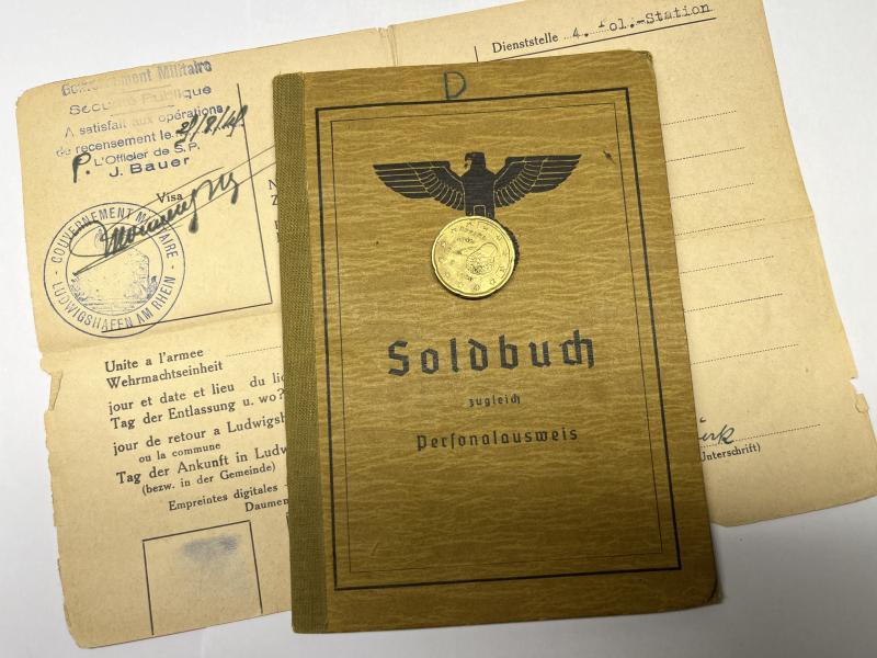 Soldbuch - WH (Heer) - 462.Inf.Div./462.V.G.D. - Metz - Deck