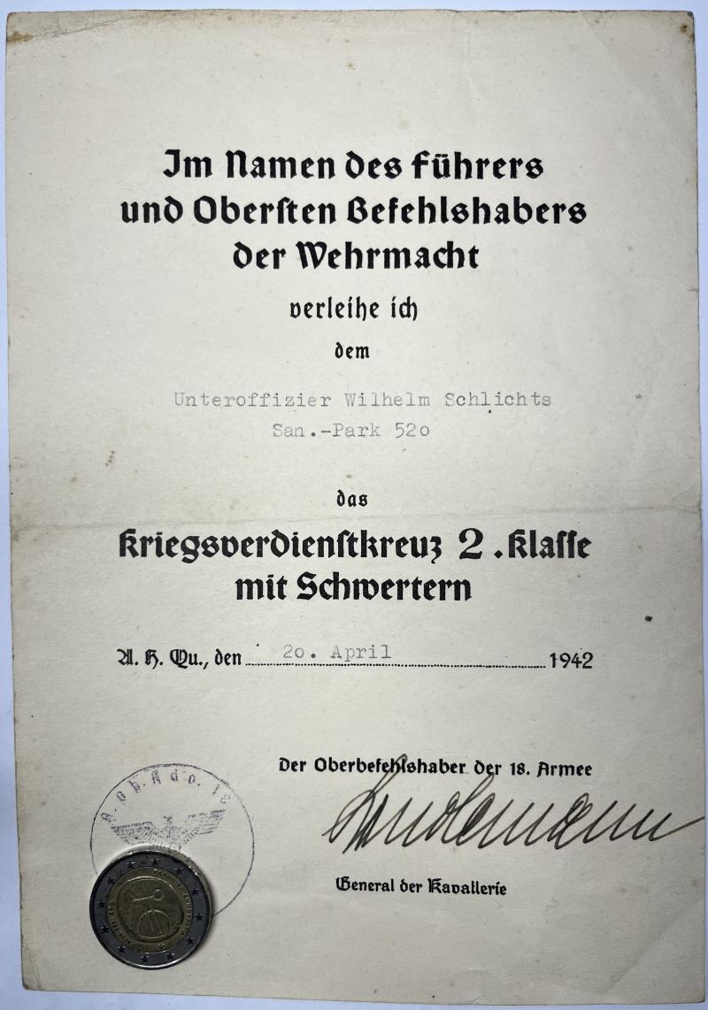 Citation - WH (Heer) - Sanitäts Park 520/A.O.K.18 - Schlichts