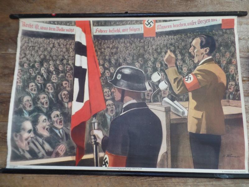 Post war German educational school poster-Propaganda minister Goebbels