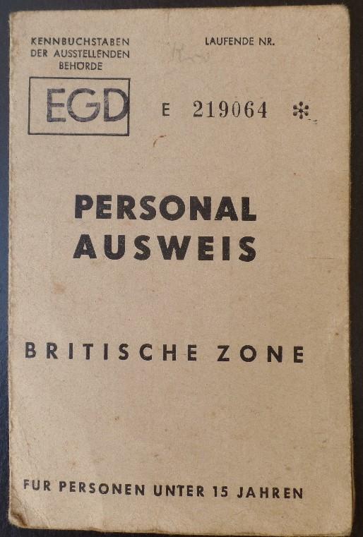 I.D.card post war for Britisch zone.