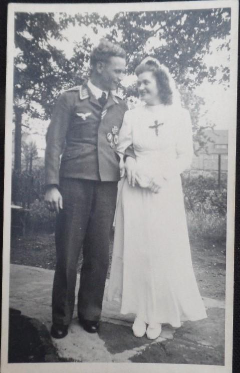 Luftwaffe Fschj.wedding postcard picture.