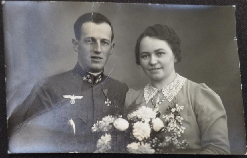 Austrian WH -Heer officer wedding postcard picture.
