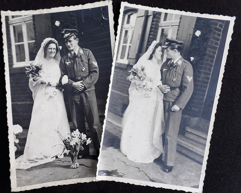 2 Postcard pictures of wedding ceremony Fallschirmjäger.