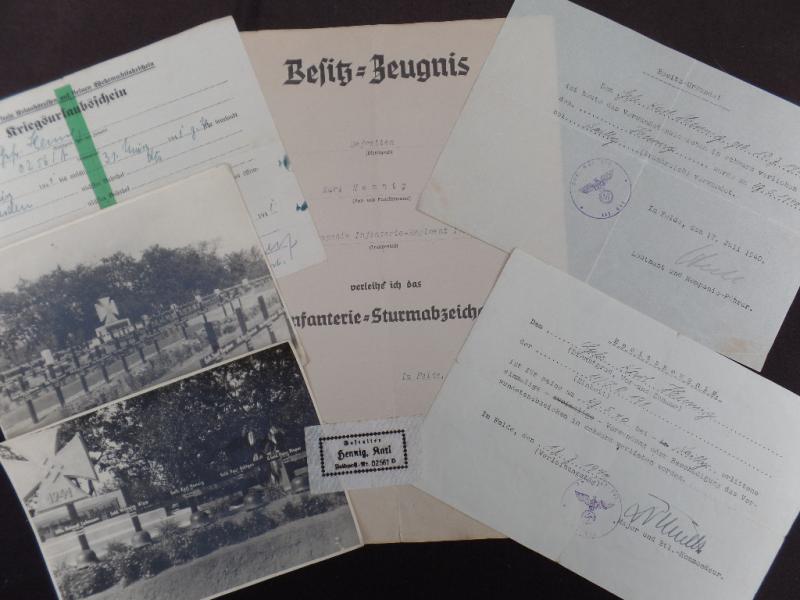 Award-document grouping WH (Heeres) 71.Inf.Div. - Hennig