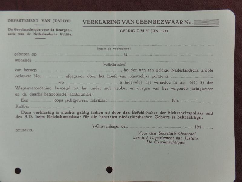 SD approved certificate of conduct  - Dutch/German - unissued