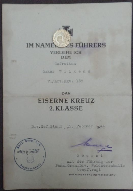 Single award document (Heer) -  s.H.Pz.Jg.Abt.667.- Schweizer