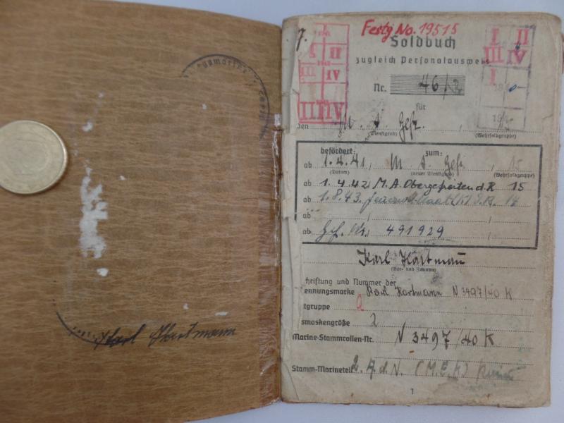 Soldbuch KM - Amersfoort -  Lorient - Hartmann