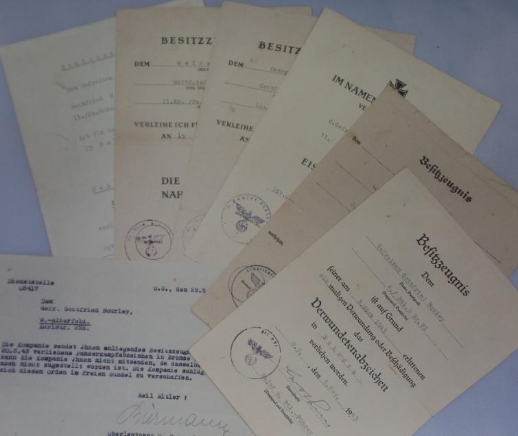 Award document set WH (Heer) - 6.Pz.Div. - Bourley