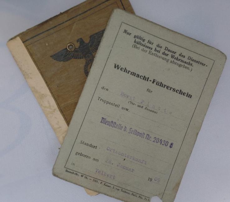 Soldbuch / driver,s license - Feldkommandantur 916 -  Alencon - Platte