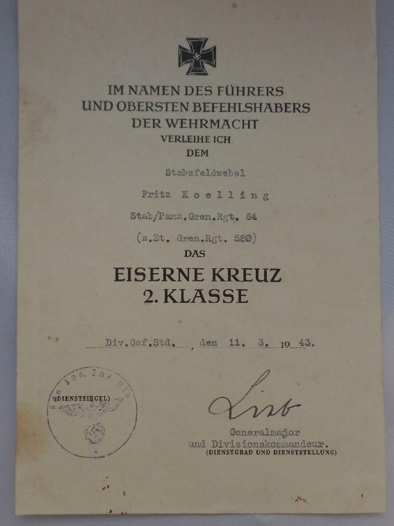 Citation WH (Heer) - 306.Inf.Div./ 16.Pz.Div. - Koelling