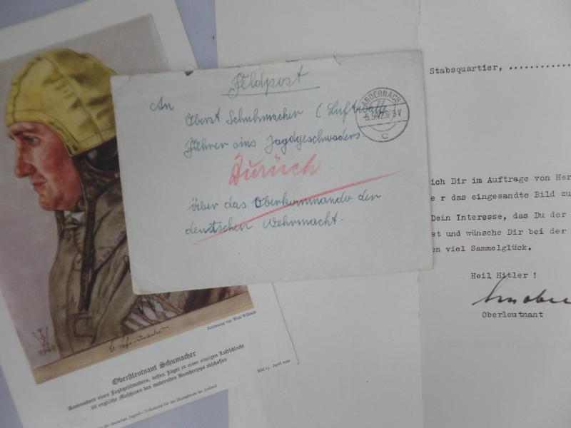 Personal reply / letter - Jagdgeschwader 1 - Schumacher - Palm