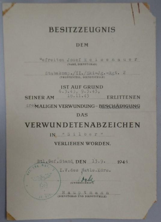 Citation - WH (Heer) - 1.Ski- Jäger Div. - Reisenauer