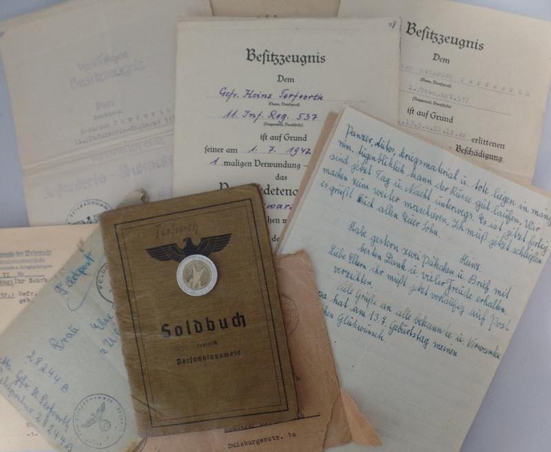 Soldbuch/citation grouping - WH (Heer) - 385.Inf.Div. - Terfoorth