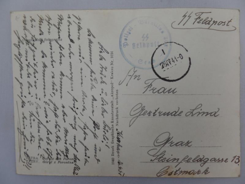 SS -postcard - Pol.Btl.303 - 1941