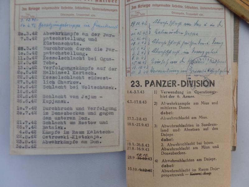 Wehrpass /Soldbuch / citation grouping - WH (Heer) -  23.Inf. Div.  -  Hector