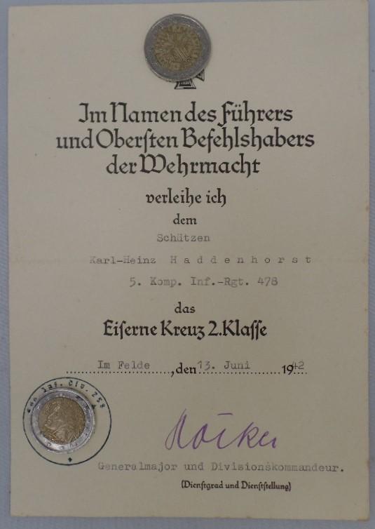Citation -  WH (Heer) - 258.Inf.Div. - Haddenhorst