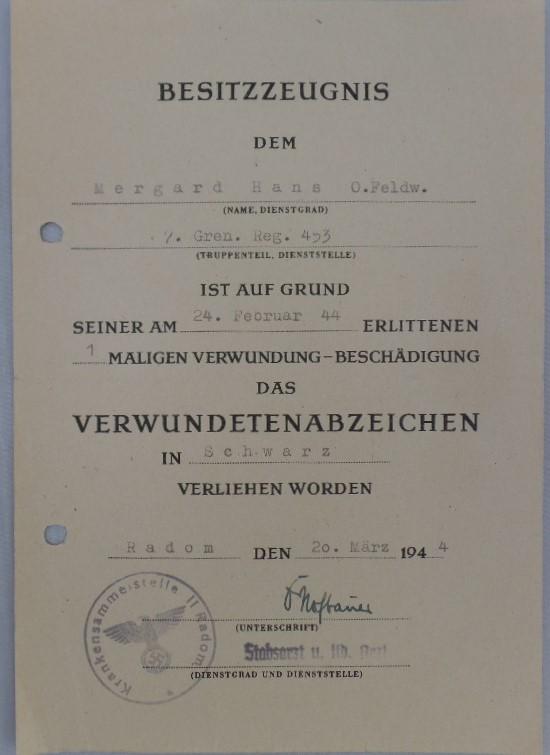 Citation grouping -  WH (Heer) - 72.Inf.Div./253.Inf.Div. -  Mergard