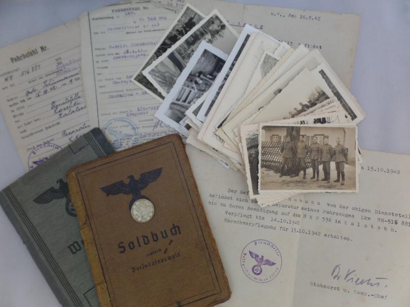 Wehrpass/Soldbuch/photos  WH (Heer) - Kr.Trsp.Abt.542 - Schümann