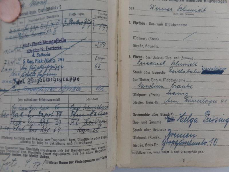 Soldbuch /citations - Luftwaffe -