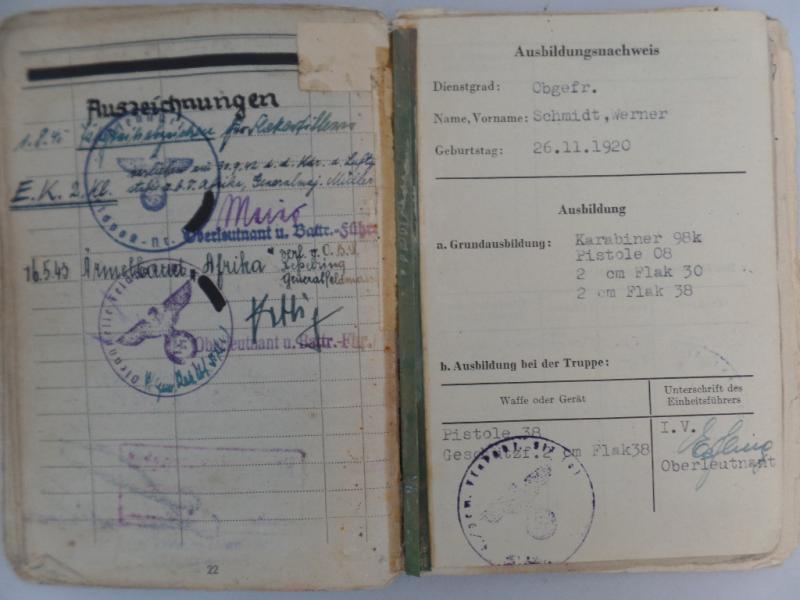 Soldbuch /citations - Luftwaffe -