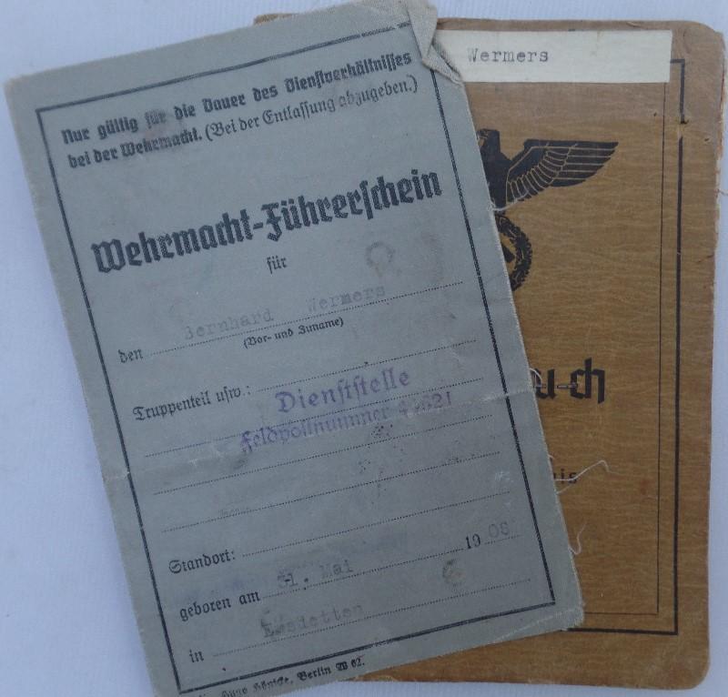 Soldbuch/drivers-license  WH (Heer) - 131.Inf.Div. - Wermers