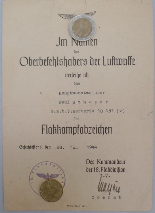 Citation - Luftwaffe - s.z.b.V.10 431 (v) - Schaper