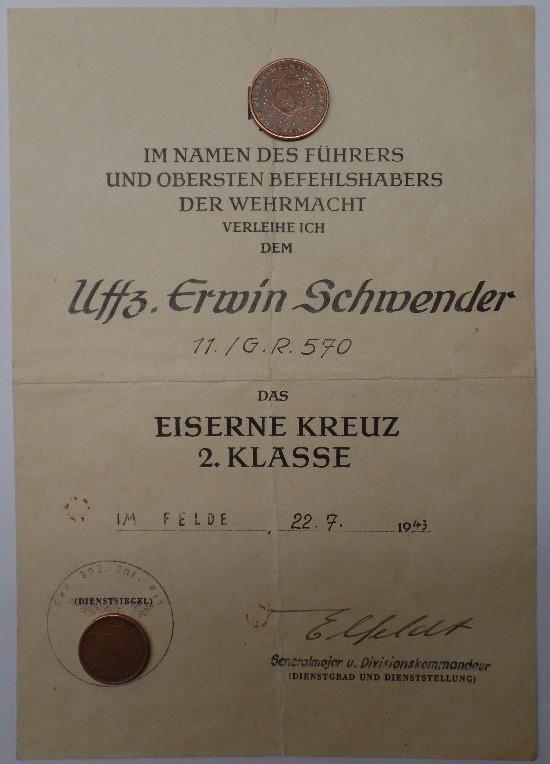 Citation -  WH (Heer) - 302.Inf.Div. - Schwender