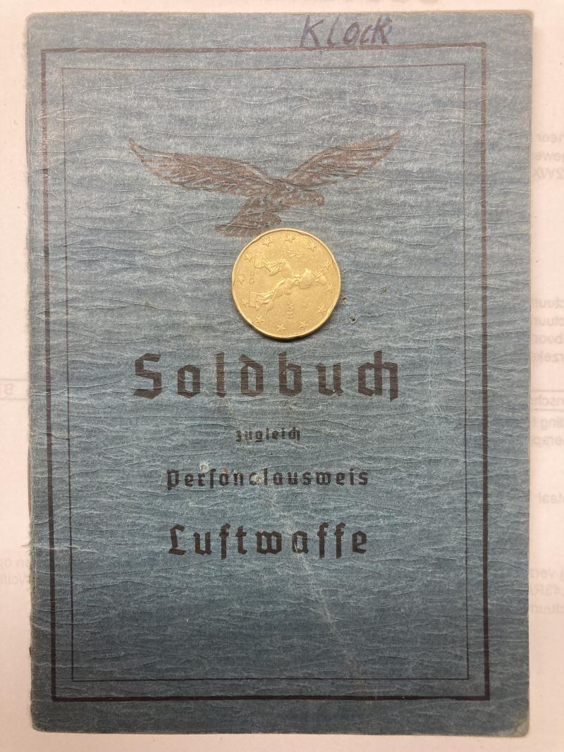 Soldbuch - Luftwaffe - Fschj.Armee Ober Kommando - Klock