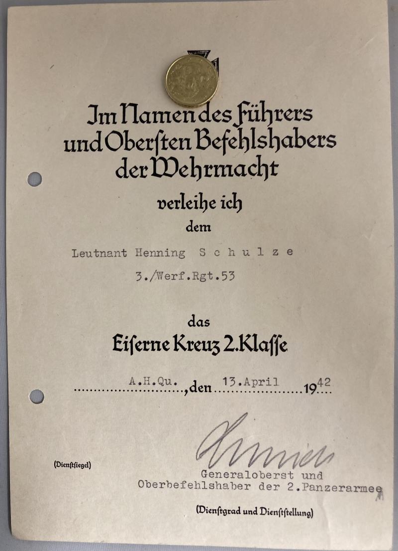 Citation -  WH (Heer) -  2.Pz.Armee - (Nebelwerfer) - Schulze