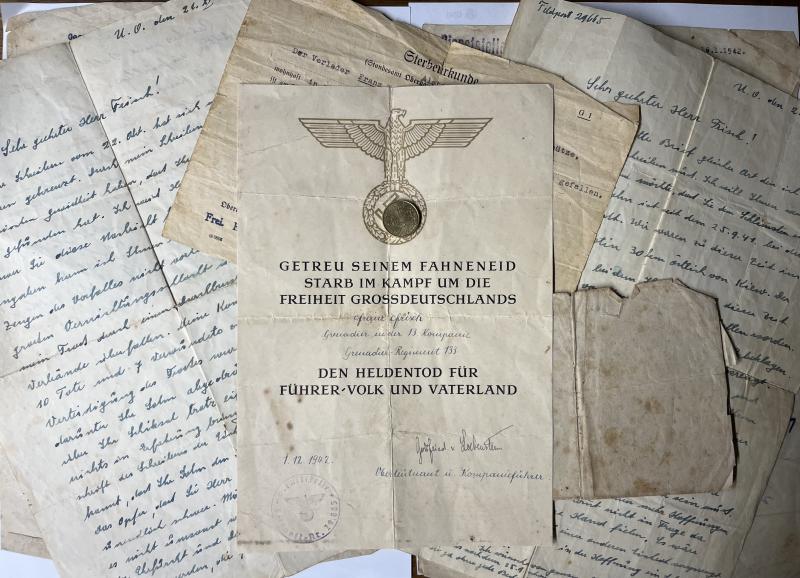 Death certificate grouping - 45.Inf.Div. -  Frisch