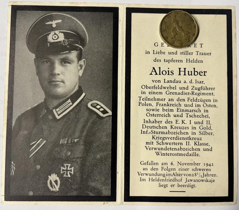 Deathcard - DKiG - 7.Inf.Div. - Huber