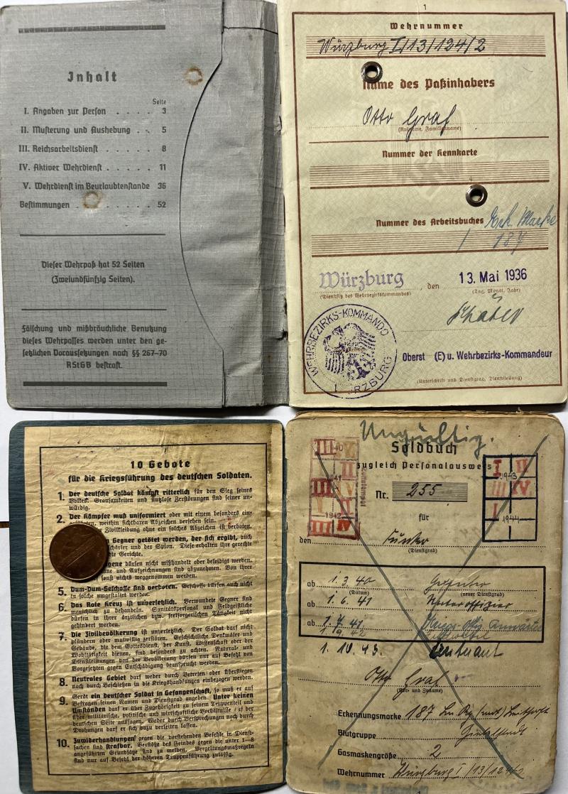 Kurland Docs | Wehrpass/Soldbuch - 21.Luftwaffe Feld Div. - Graf