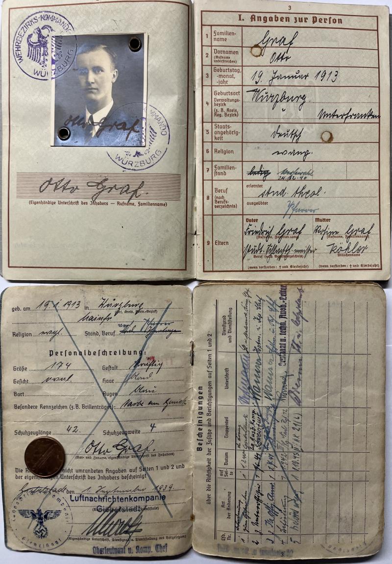 Kurland Docs | Wehrpass/Soldbuch - 21.Luftwaffe Feld Div. - Graf