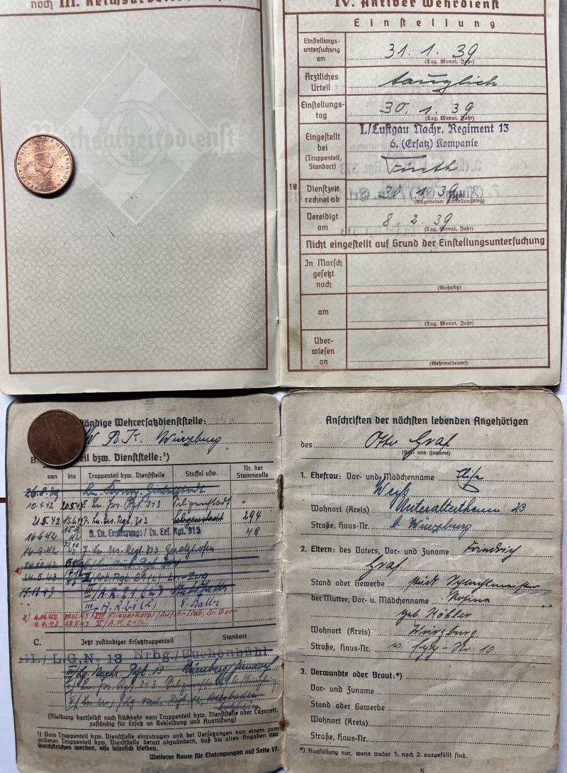 Kurland Docs | Wehrpass/Soldbuch - 21.Luftwaffe Feld Div. - Graf