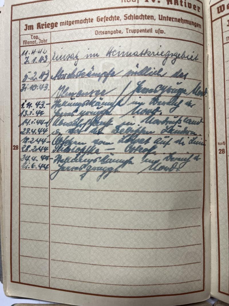 Kurland Docs | Wehrpass/Soldbuch - 21.Luftwaffe Feld Div. - Graf