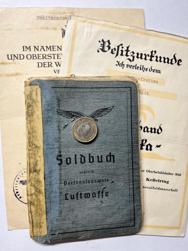 Soldbuch/citations - Lufwaffe - 6.Flak Div. - Africa - Schmidt