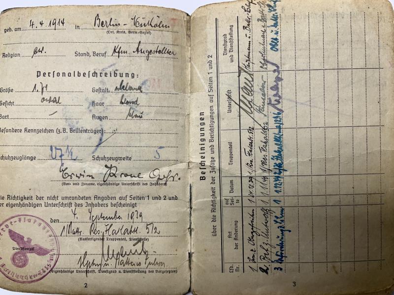 Soldbuch - Luftwaffe / Heer Flak - Krone