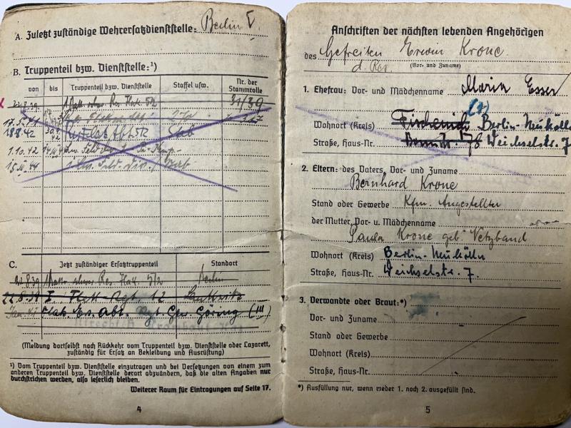 Soldbuch - Luftwaffe / Heer Flak - Krone