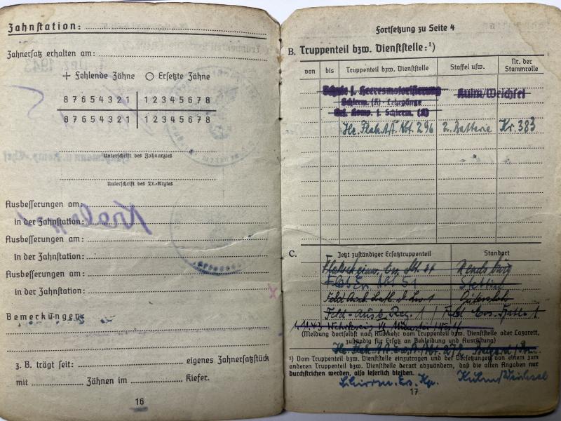 Soldbuch - Luftwaffe / Heer Flak - Krone