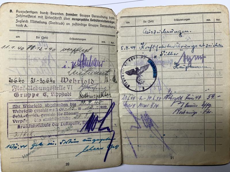 Soldbuch - Luftwaffe / Heer Flak - Krone