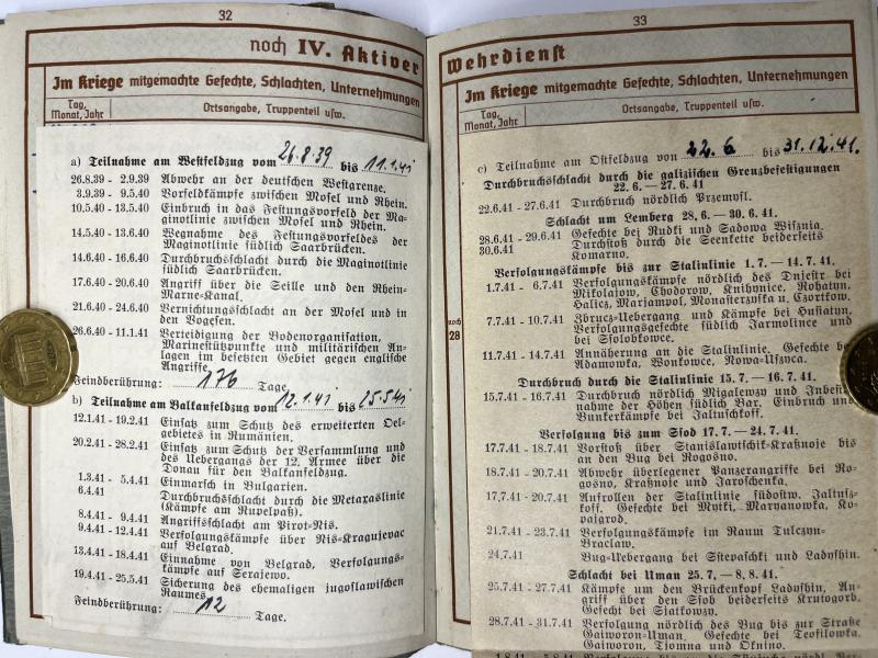 Wehrpass - Luftwaffe - 15.Feld Div. - Klein