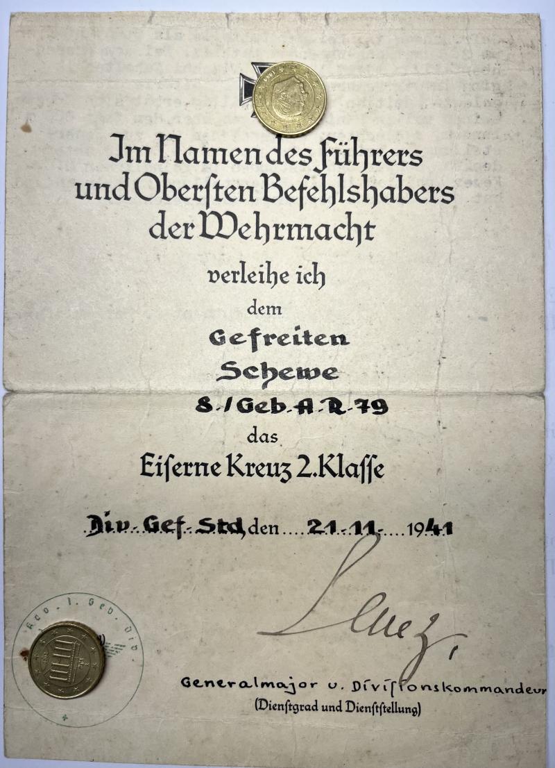 Citation  -  WH (Heer) -  1.Geb.Div. - Schewe