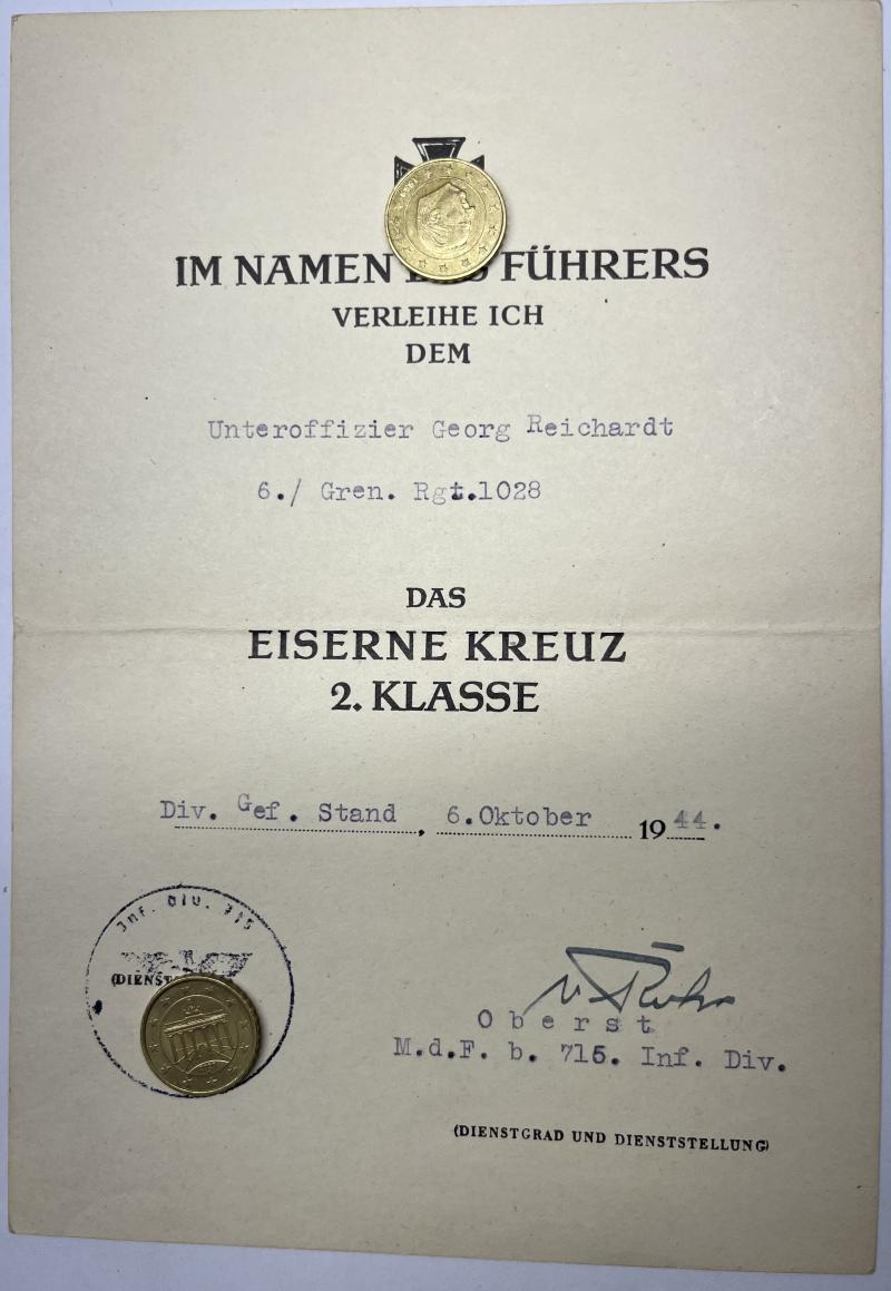 Citation -  WH (Heer) -  715.Inf.Div. - Italy - Reichardt