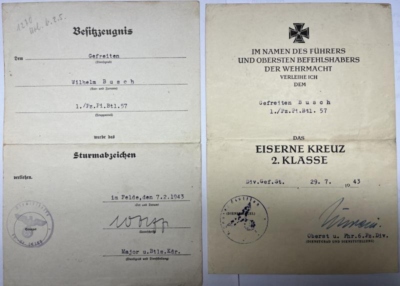 Citation  grouping - WH (Heer) - 6.Pz.Div. - Busch