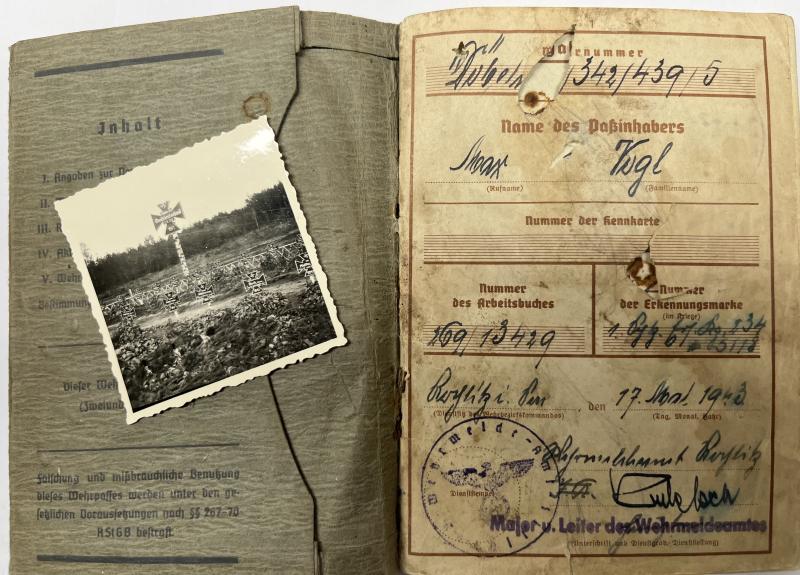 Wehrpass -  WH (Heer) - 294 inf.Div.(mot) - Vogl