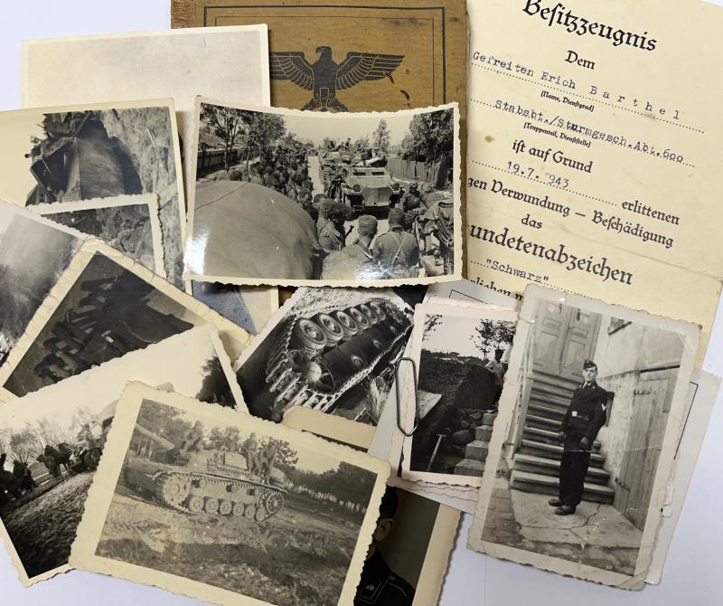 Soldbuch / citation /photos - WH (Heer) - Stug.Brig.600 / Stug.Brig.210 - Barthel
