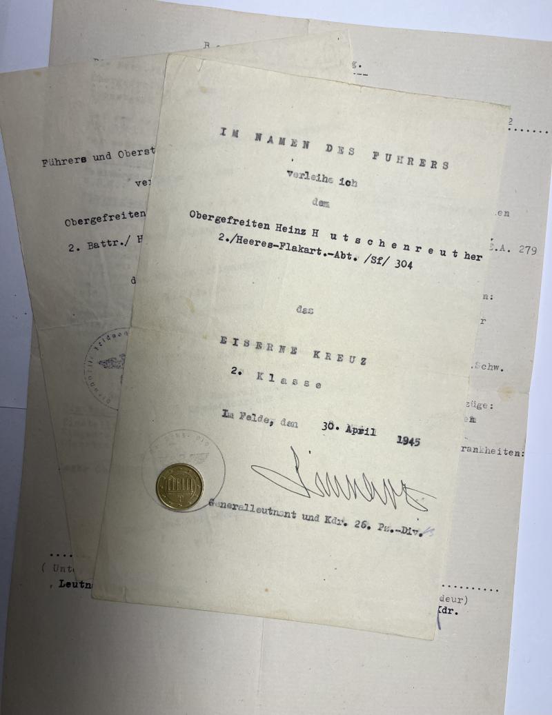 Citation grouping -  WH (Heer) -  26.Pz.Div. - Italy -  Hutschenreuter