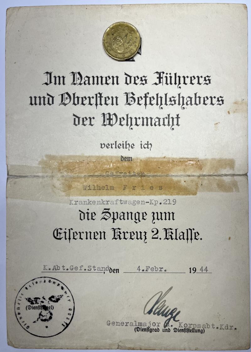 Citation - Krankenkraftwagen-Kp 219. - Fries