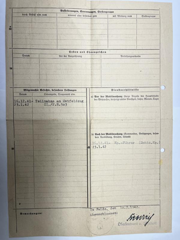Soldbuch - WH (Heer) - 290.Inf.Div. - Witthaus